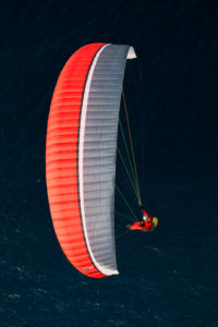 Paragliders over the Atlantic, aerial view, La Palma, Canary Islands, Spain Paragliders over the Atlantic, aerial view, La Palma, Canary Islands, Spain